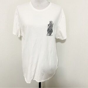 Thirty Single Men’s White T-Shirt 100% Cotton Skeleton King & Grim Reaper Large